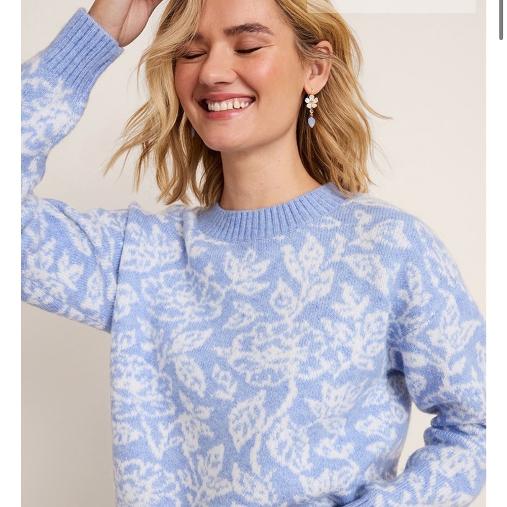 Francesca’s Carol Floral Intarsia Sweater - Size L NWT